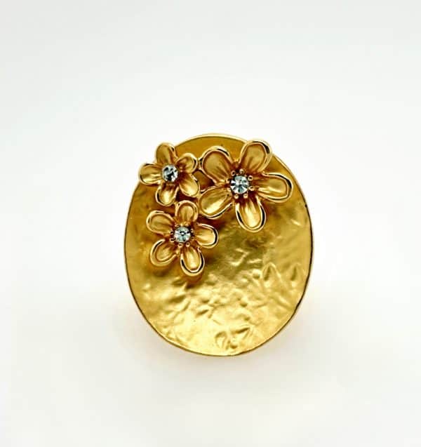 Gold Plated Floral Circle Ring